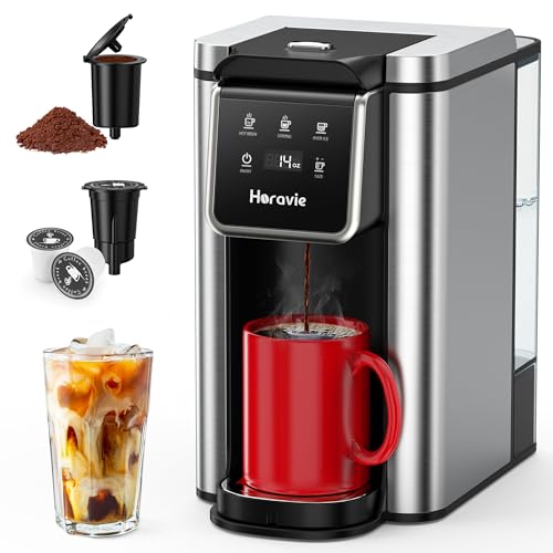 Horavie Single Serve Coffee Maker K-Cup & Ground Coffee