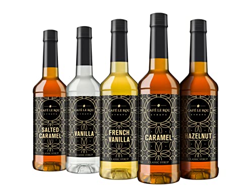 Café Le Rou Coffee Syrup 5-Pack Variety (25.4oz each)