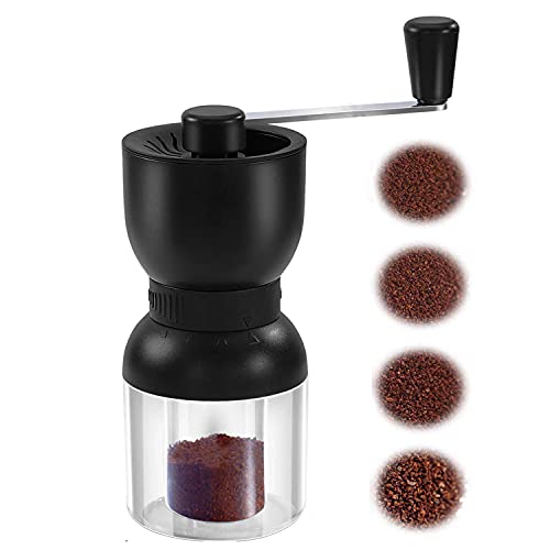 LHS Manual Coffee Grinder with Ceramic Burrs and Adjustable Coarseness Settings