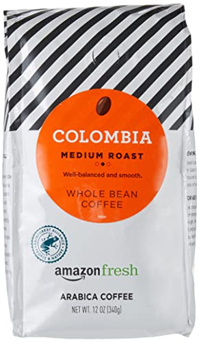 Amazon Fresh Colombia Medium Roast Whole Bean Coffee 12oz
