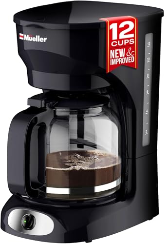 Mueller 12-Cup Drip Coffee Maker with Glass Carafe