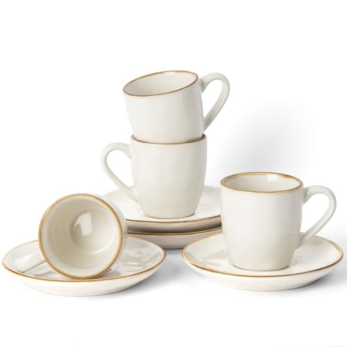 Famiware Ocean Espresso Cups & Saucers Set of 4 - 3.34oz