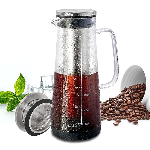 LHS Cold Brew Coffee Maker Glass Pitcher 40oz