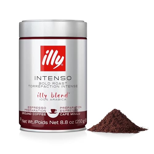 Illy Intenso Ground Espresso Coffee - Bold Dark Roast 8.8oz