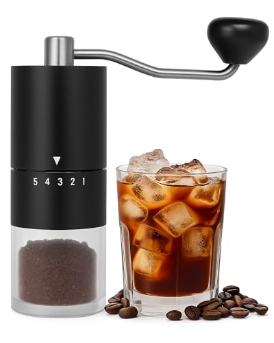 Rsoilch Manual Coffee Grinder with Ceramic Burr - Black