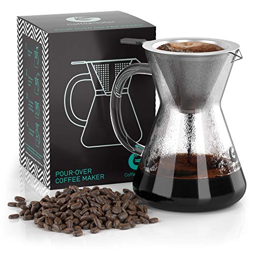 Coffee Gator Pour Over Coffee Maker with Steel Filter