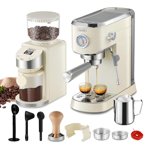 Gevi Espresso Machine with Built-in Grinder & Steam Wand