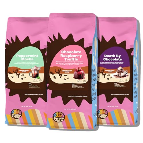 Crazy Cups Chocolate Ground Coffee Variety Pack 3-Pack