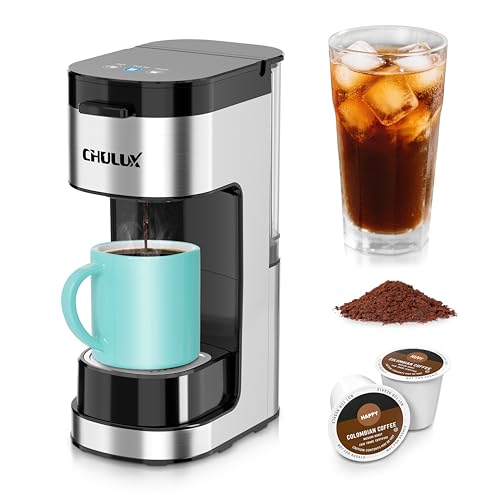 CHULUX Single Serve Coffee Maker for K-Cups & Grounds