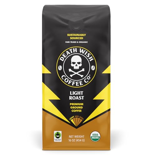 Death Wish Coffee Organic Light Roast Ground Coffee 16oz