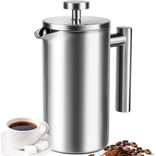 AgcKuzt 34oz Stainless Steel French Press Coffee Maker