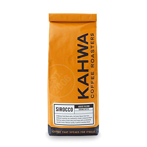 Kahwa Coffee Sirocco Medium Dark Roast Ground Coffee, 1 lb