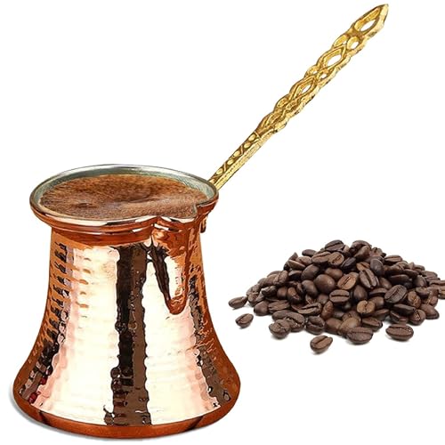 Hakan Copper Turkish Coffee Pot - 16 oz Handcrafted