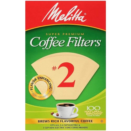 Melitta #2 Cone Coffee Filters Brown 100 Count
