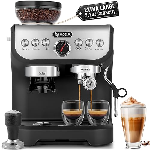 Zulay Kitchen Magia Espresso Machine with Built-in Grinder