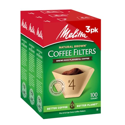 Melitta #4 Cone Coffee Filters 300ct Natural Brown