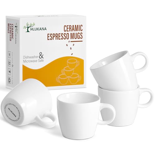 Hlukana White Porcelain Espresso Cups Set of 4