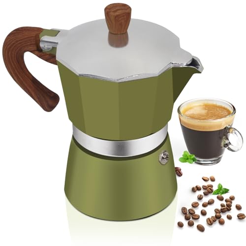 Mogrecha 6-Cup Aluminum Moka Pot Stovetop Espresso Maker