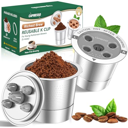 CAPMESSO Reusable K-Cups for Keurig (2-Pack)