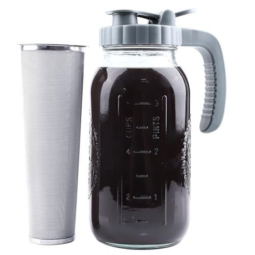 MBSRITY 64oz Cold Brew Coffee Maker Glass Pitcher