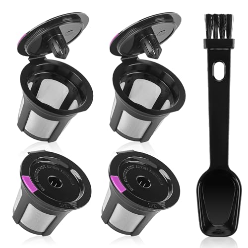 Rishpahu Reusable K-Cups 4-Pack with Coffee Spoon