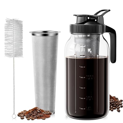 VA1KENE Cold Brew Coffee Maker 64oz Glass Pitcher