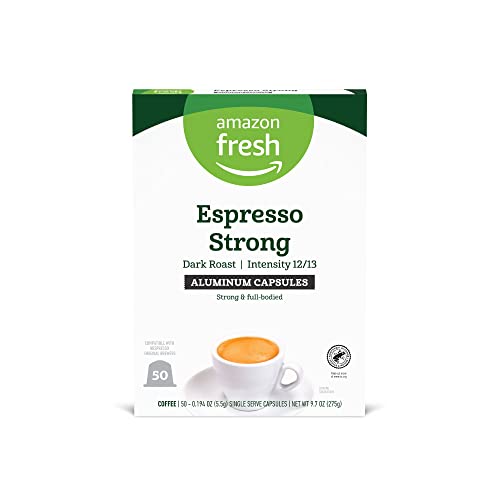 Amazon Fresh Espresso Strong Dark Roast Nespresso Pods