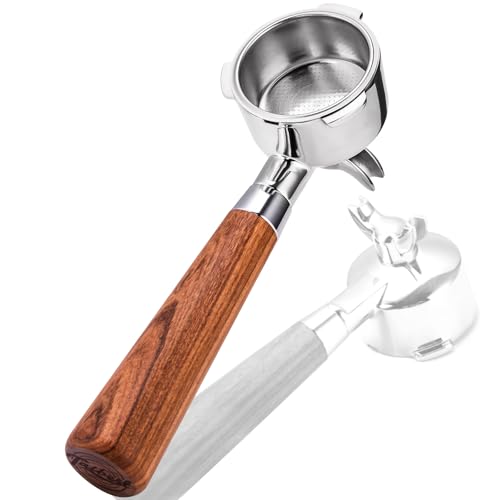 TaiBest 51mm Dual Spout Portafilter with Rosewood Handle