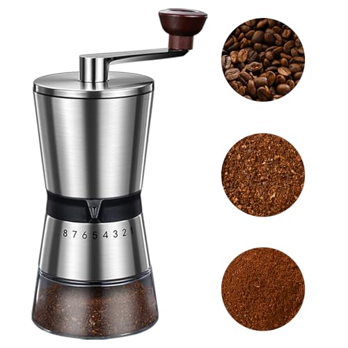 BOMANSI Manual Coffee Grinder with 8 Settings