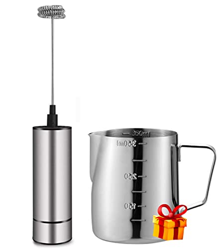 BASECENT Handheld Electric Milk Frother Battery Operated