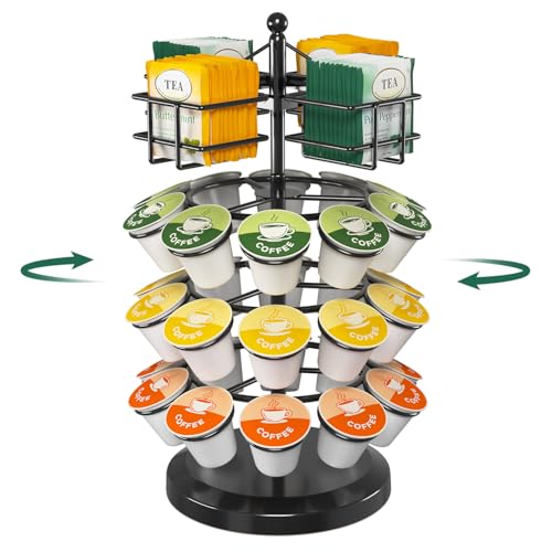 EsLuker.ly Rotating K-Cup Holder - 4-Tier Metal Stand