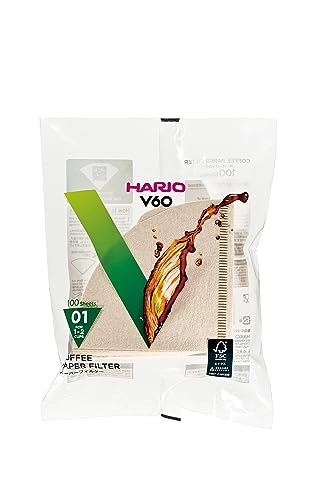 Hario V60 Paper Filters Size 01 Natural (100 Count)