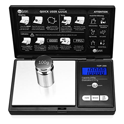 Weigh Gram Digital Pocket Scale 200g x 0.01g Precision
