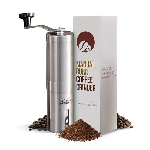 JavaPresse Manual Coffee Grinder with Ceramic Conical Burr - 18 Adjustable Settings