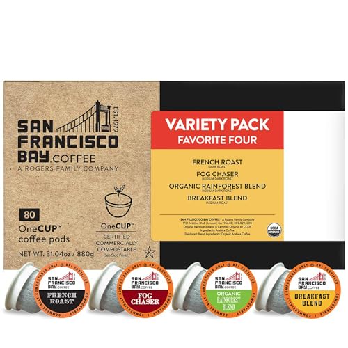 San Francisco Bay Compostable Coffee Pods Variety Pack - 80 Count K-Cup Compatible
