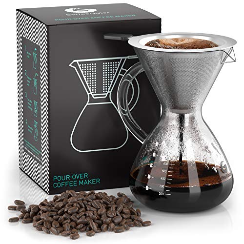 Coffee Gator Pour Over Coffee Maker with Steel Filter