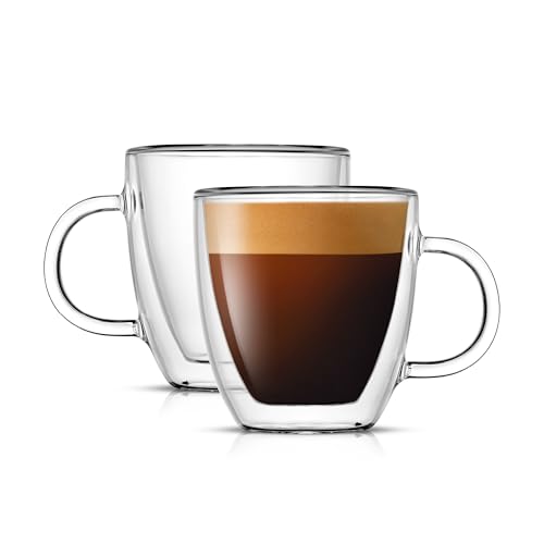 JoyJolt Double Wall Espresso Glasses Set of 2 - 5.4oz