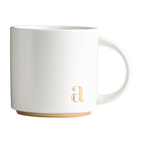 COLLECTIVE HOME Monogram Ceramic Mug 15oz Gold Initial