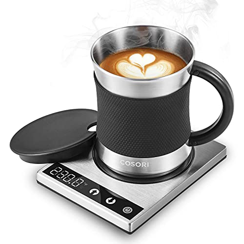 COSORI Coffee Mug Warmer with Stainless Steel Mug Set - Digital Temperature Control (77-194°F)