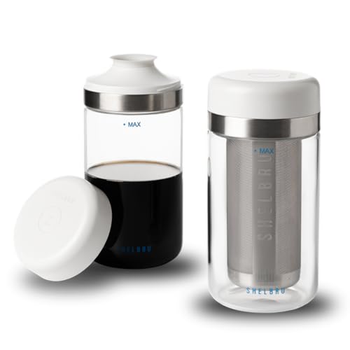 SHELBRU Cold Brew Coffee Maker Set - 16.9oz Glass Brewer