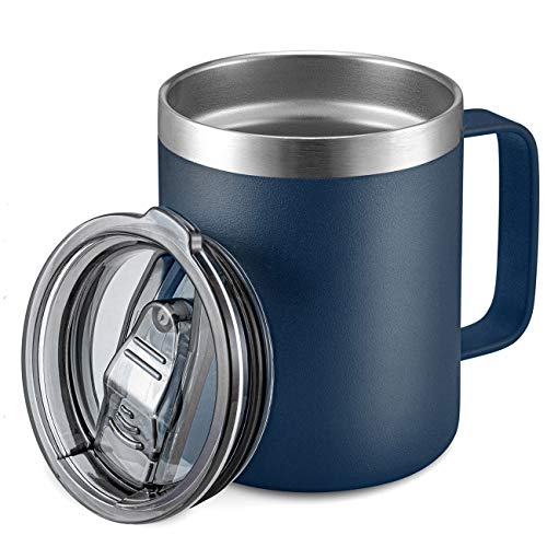ALOUFEA 12oz Insulated Coffee Mug with Handle - Navy