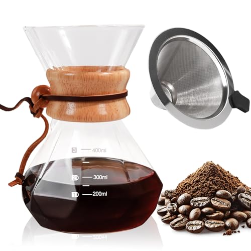 Mogrecha Pour Over Coffee Maker - Glass Dripper 400ml